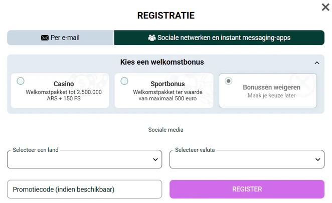 spinbetter casino accountregistratie